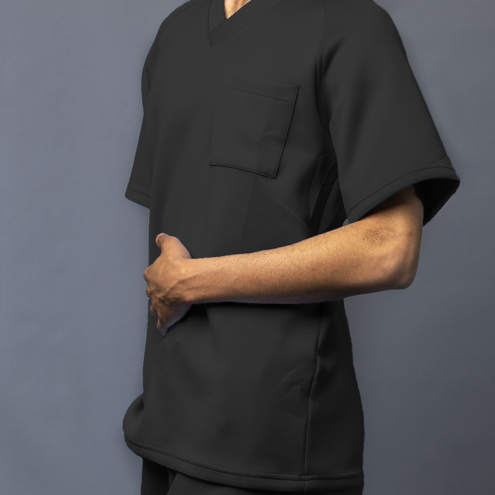 Velotex Regal Aqua Scrubs Top - Black