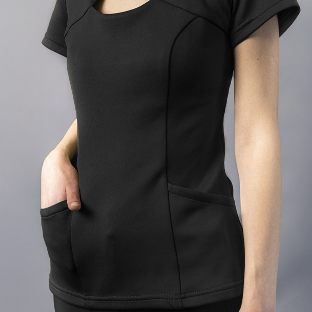 Velotex Drega Auqa Scrubs Top - Black