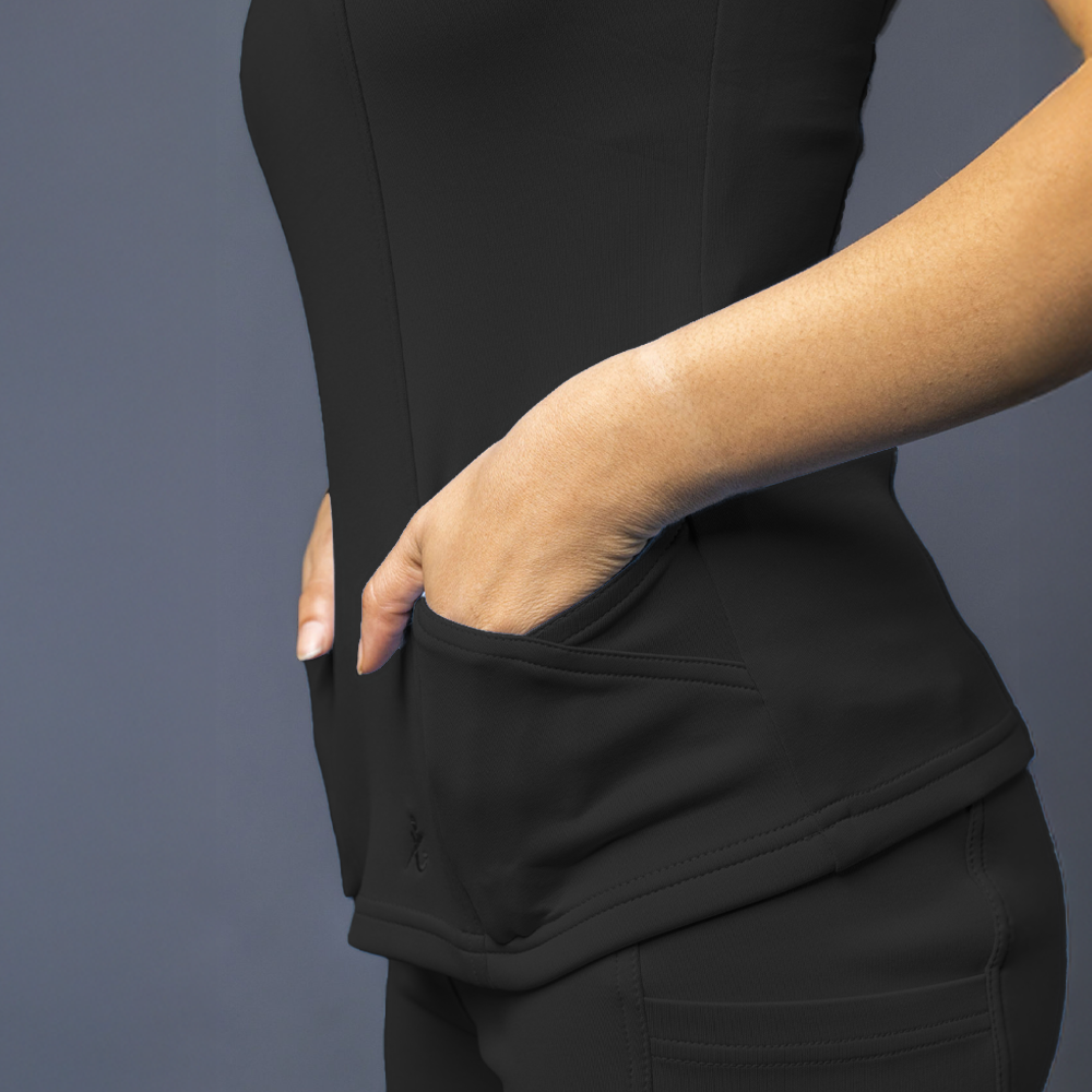 Velotex Aurora Amphi Scrubs Top - Black