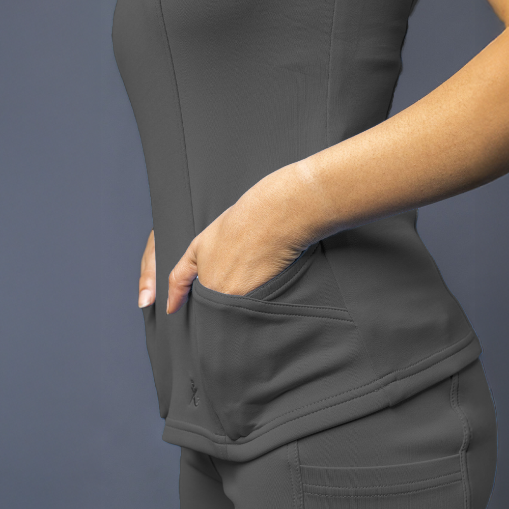 Velotex Aurora Amphi Scrubs Top - Anthracite