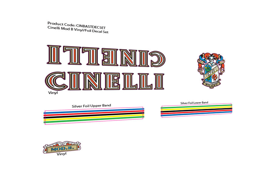 Cinelli Mod B Vinyl/Foil Decal Set – VeloteX