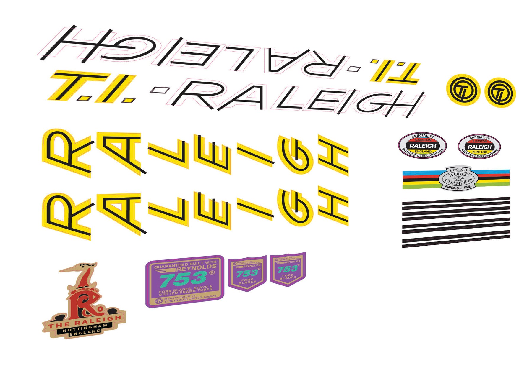 Ti Raleigh Vinyl Decal Set – VeloteX