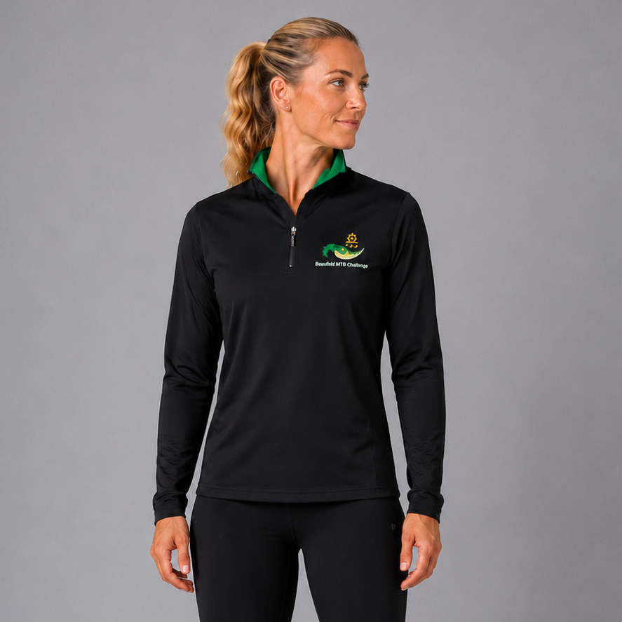 Bosveld MTB Black Cotton 3/4 Zip Top
