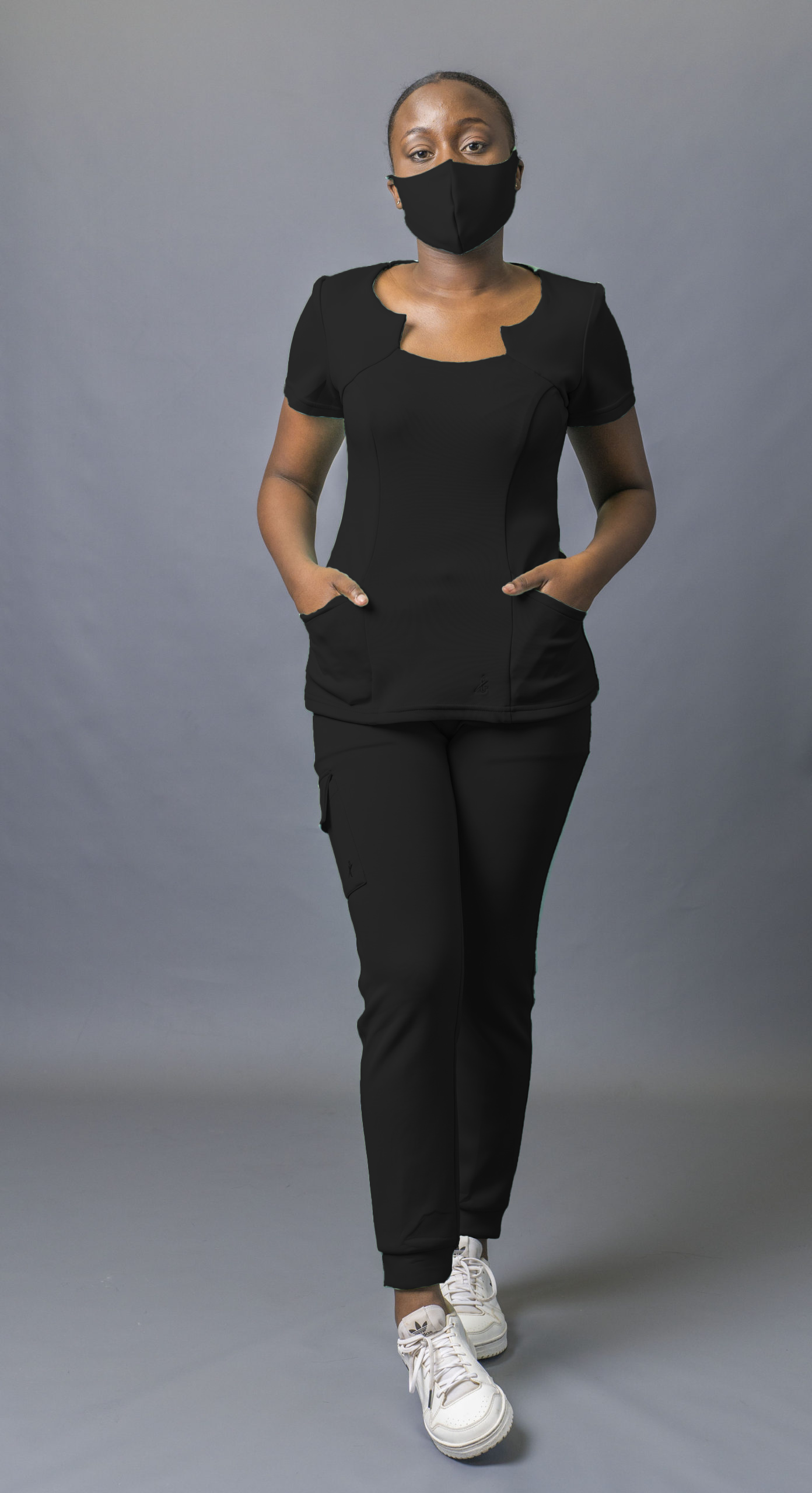 black medical scrubs