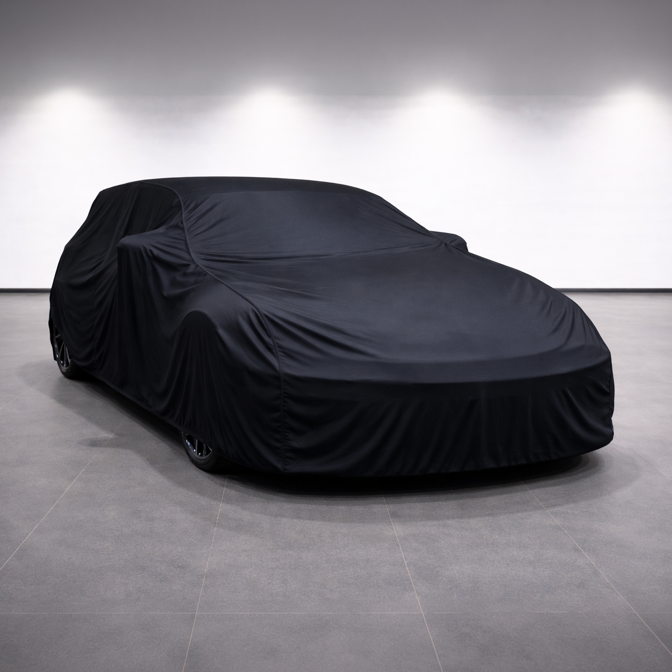 Indoor fleece lined hatchbackcar cover in black with non fitted design