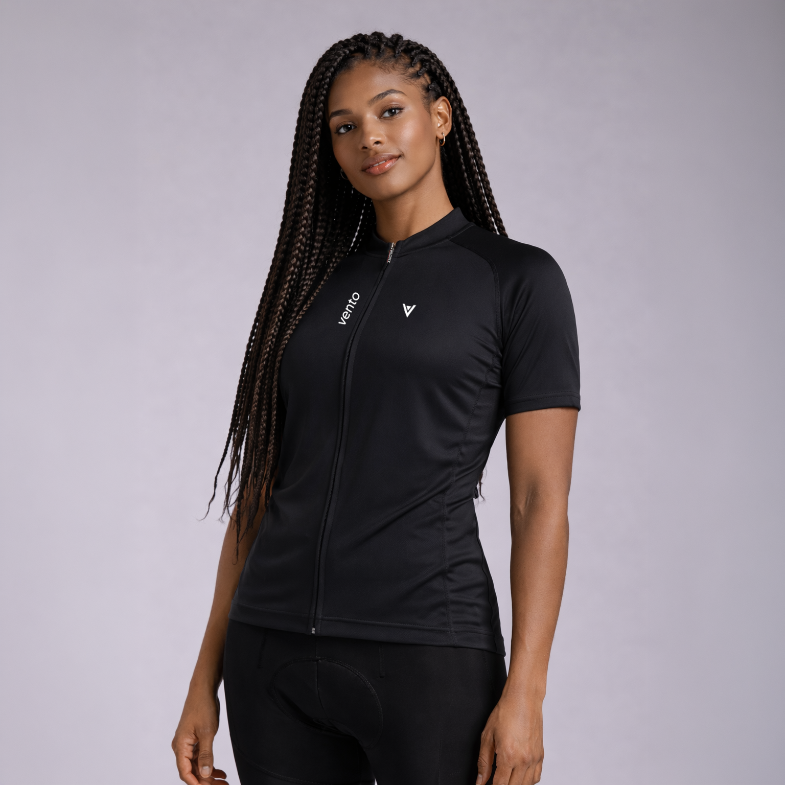 black cycling jersey women